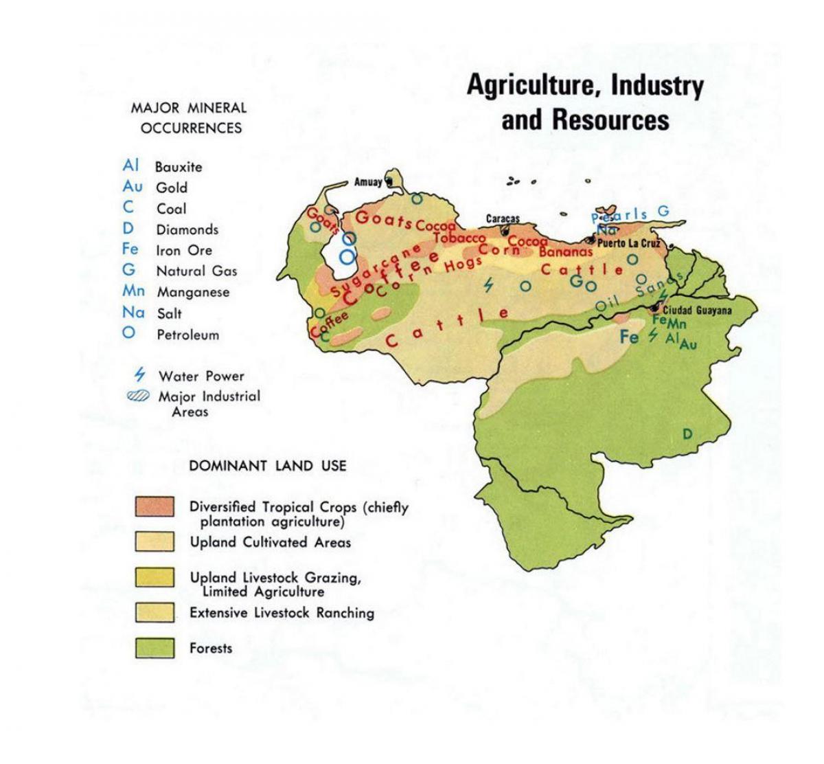 mapa de venezuela de los recursos naturales