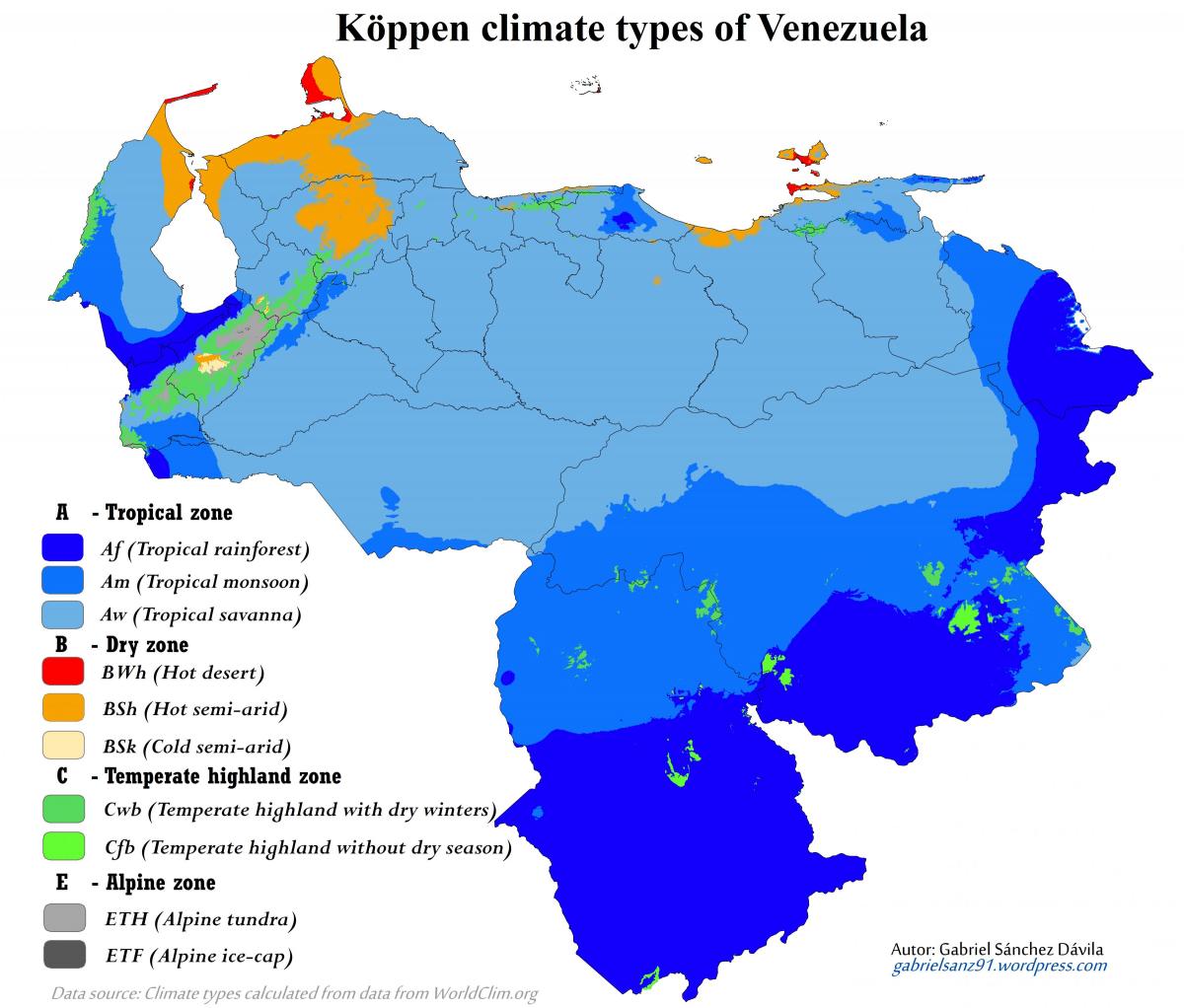 mapa de venezuela climático
