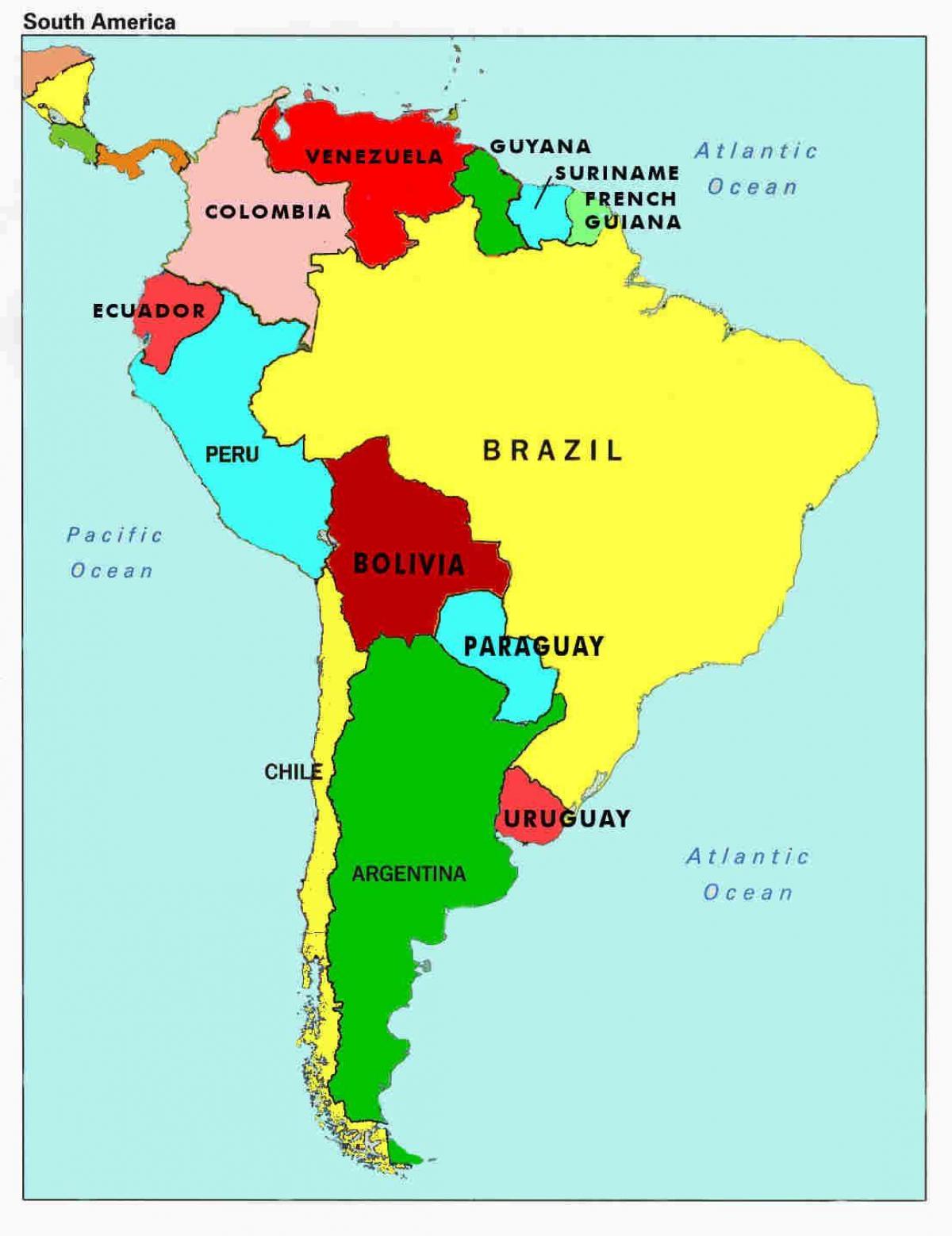 mapa de venezuela y los países vecinos