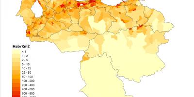Venezuela densidad de población mapa