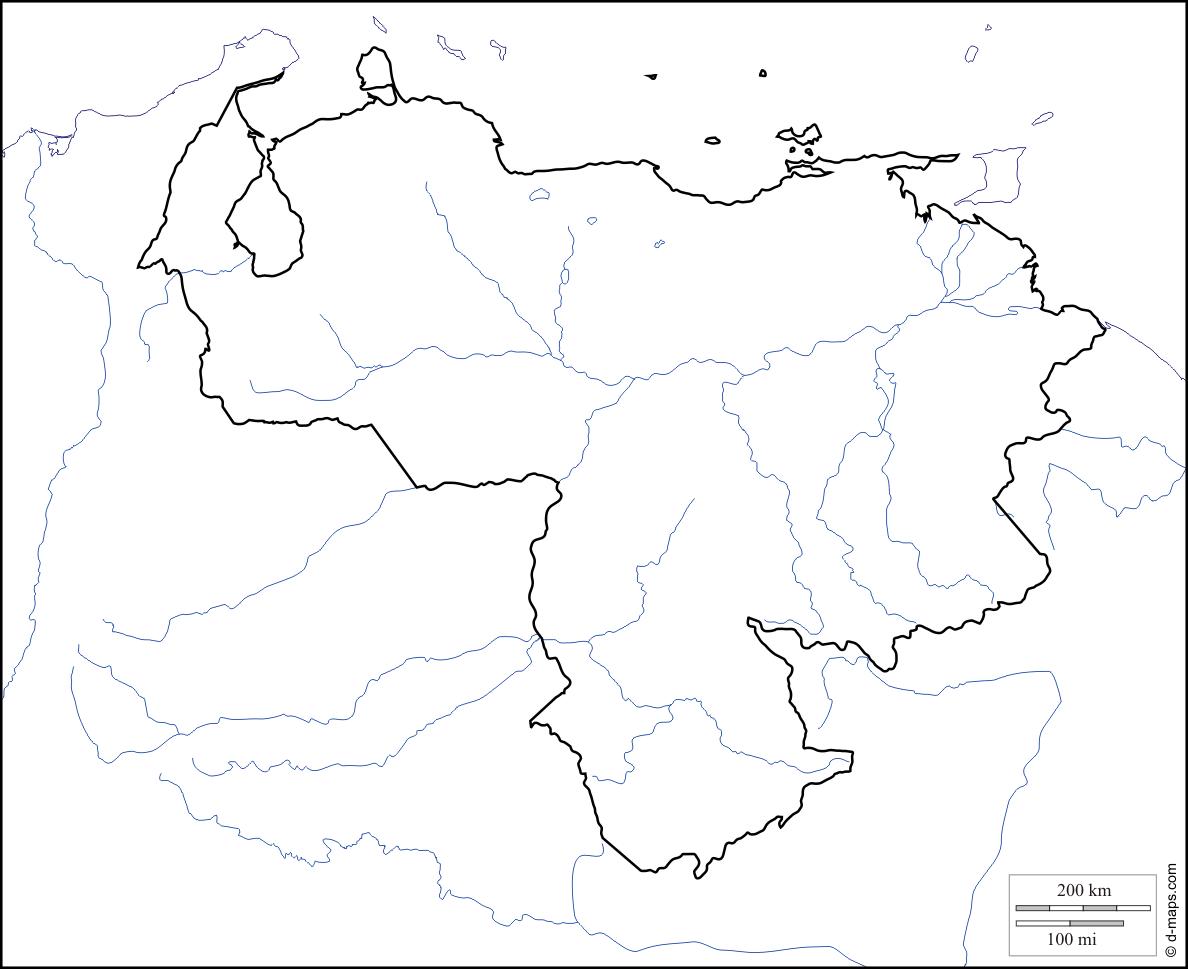 Venezuela Esquema Del Mapa De Venezuela De Mapa En Blanco América Del