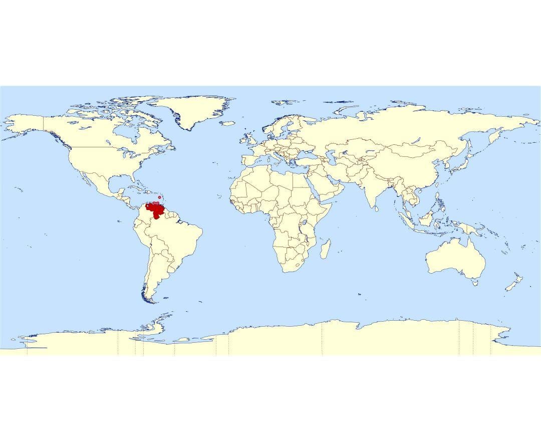 venezuela ubicación en el mapa del mundo