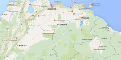 Mapa de venezuela de los aeropuertos