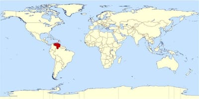 Venezuela ubicación en el mapa del mundo