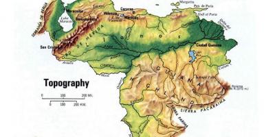 El mapa topográfico de venezuela